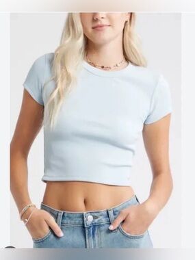 BP Blue Illusion Women's Layering Crop Top